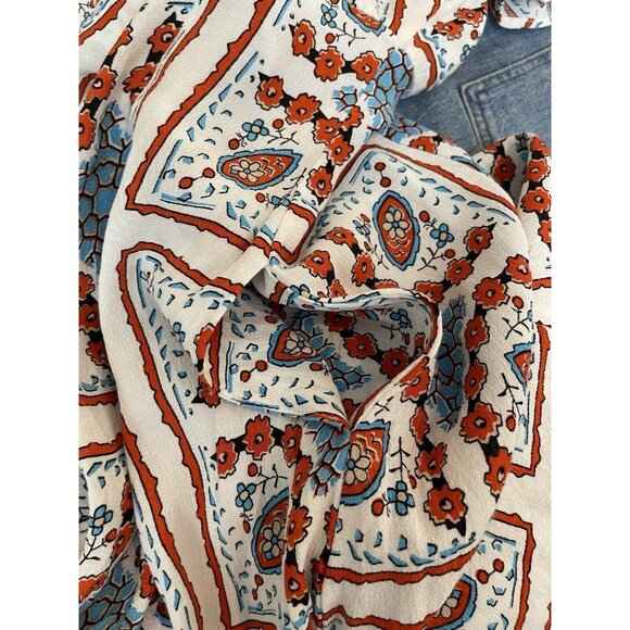 Anthropologie Maeve Dress Size 2 Praslin Button Front Print Flutter Sleeve - Picture 9 of 12